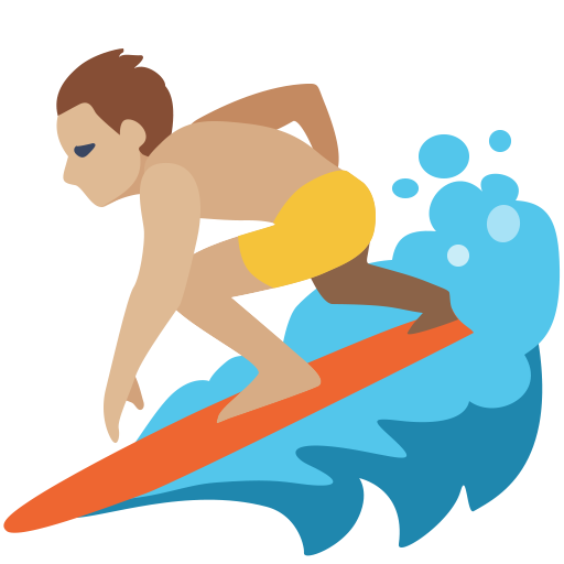 Surfista: Tom de Pele Médio-Claro