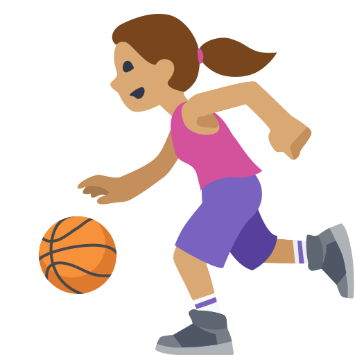 Mulher Jogando Basquete: Tom de Pele Médio