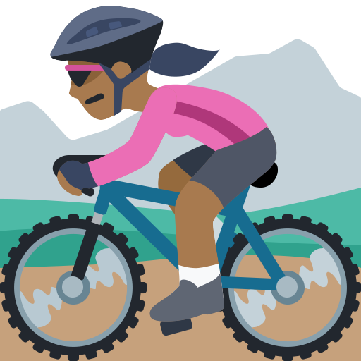 Mulher Fazendo Mountain Bike: Tom de Pele Médio-Escuro