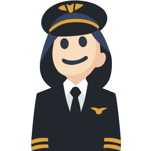 Piloto De Avião Mulher: Tom de Pele Claro
