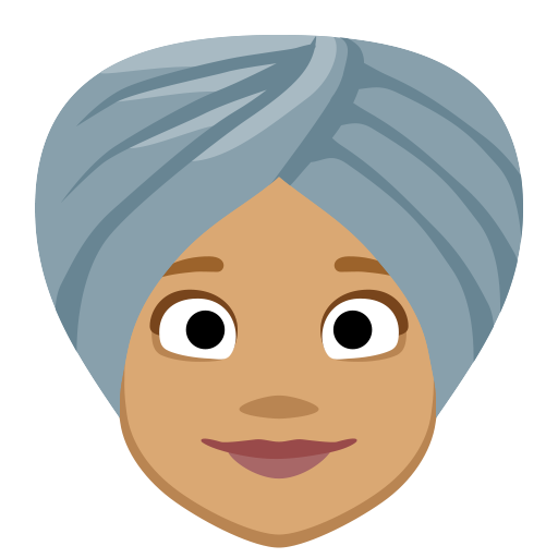 Mulher Com Turbante: Tom de Pele Médio