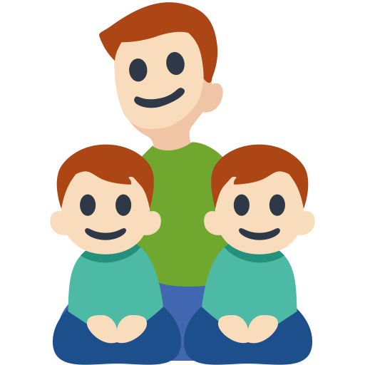 Família - Homem: Tom de Pele Claro, Menino: Tom de Pele Claro, Menino: Tom de Pele Claro
