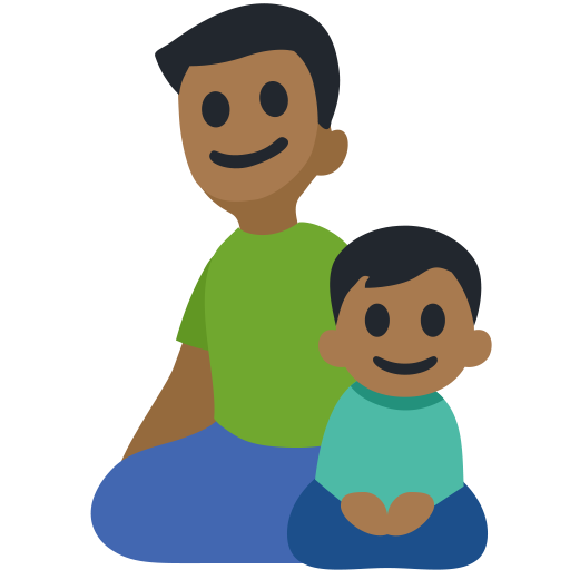 Família - Homem: Tom de Pele Médio-Escuro, Menino: Tom de Pele Médio-Escuro