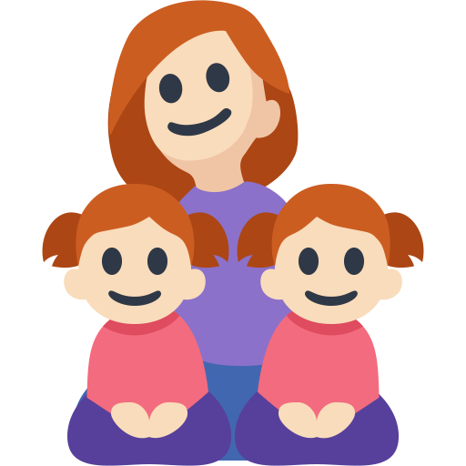 Família - Mulher: Tom de Pele Claro, Menina: Tom de Pele Claro, Menina: Tom de Pele Claro