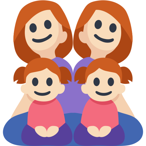 Família - Mulher: Tom de Pele Claro, Mulher: Tom de Pele Claro, Menina: Tom de Pele Claro, Menina: Tom de Pele Claro
