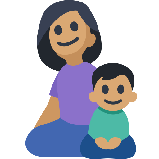 Família - Mulher: Tom de Pele Médio, Menino: Tom de Pele Médio