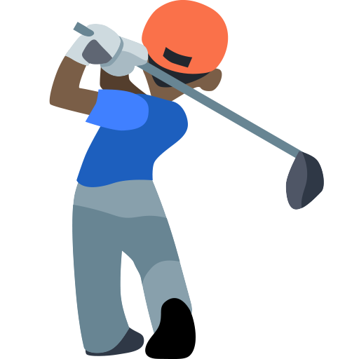 Homem Golfista: Tom de Pele Escuro