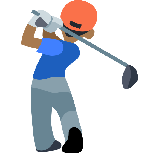 Homem Golfista: Tom de Pele Médio-Escuro