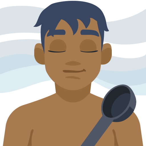 Homem Na Sauna: Tom de Pele Médio-Escuro