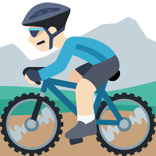 Homem Fazendo Mountain Bike: Tom de Pele Claro