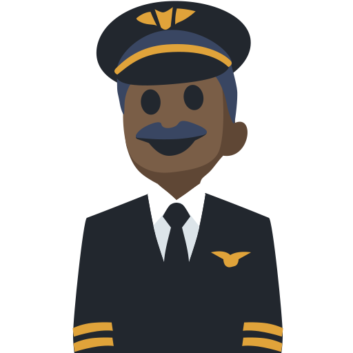 Piloto De Avião Homem: Tom de Pele Escuro