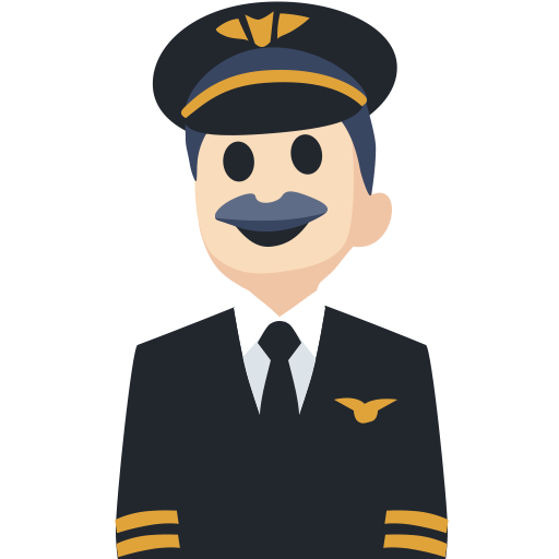 Piloto De Avião Homem: Tom de Pele Claro
