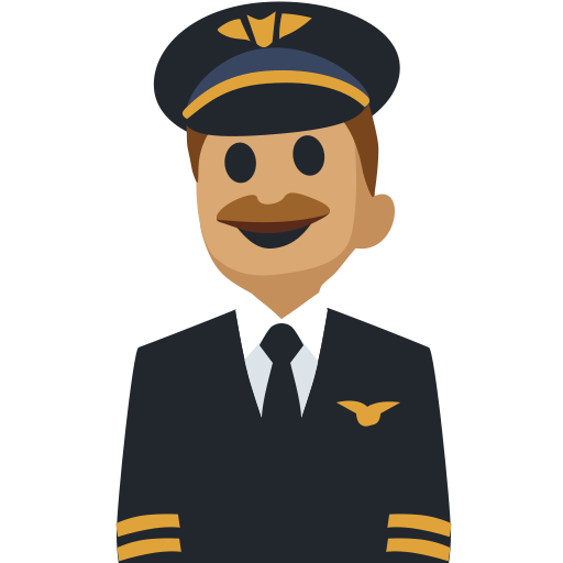 Piloto De Avião Homem: Tom de Pele Médio