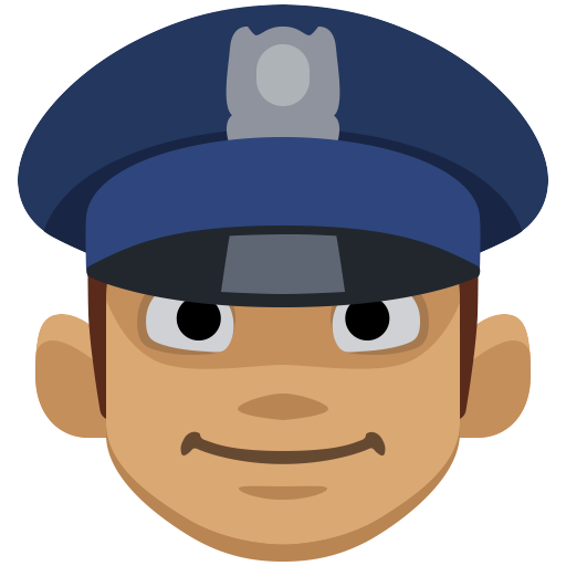 Policial Homem: Tom de Pele Médio