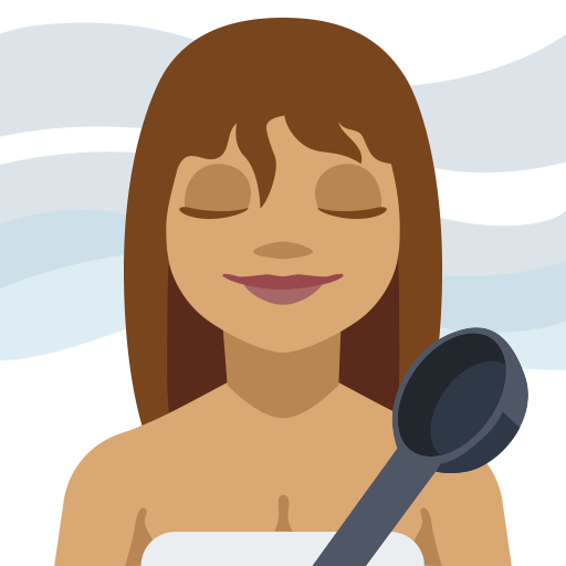 Pessoa Na Sauna: Tom de Pele Médio