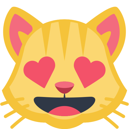 Rosto De Gato Sorridente Com Olhos De Coração