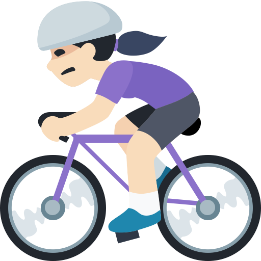 Mulher Ciclista: Tom de Pele Claro