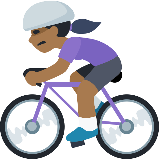 Mulher Ciclista: Tom de Pele Médio-Escuro