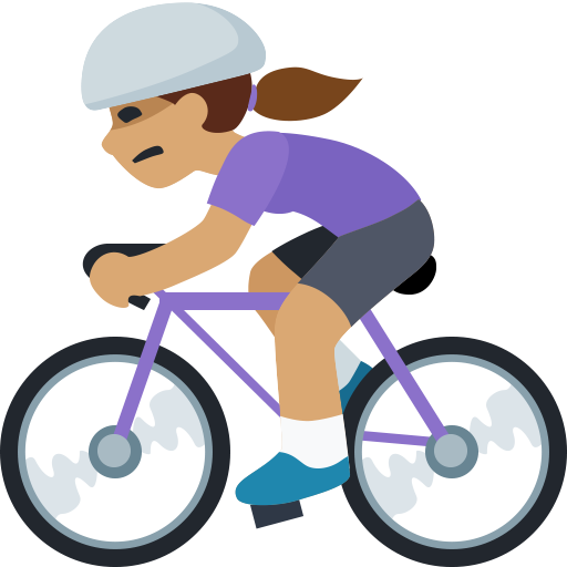 Mulher Ciclista: Tom de Pele Médio