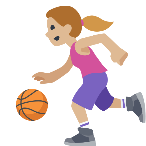 Mulher Jogando Basquete: Tom de Pele Médio-Claro