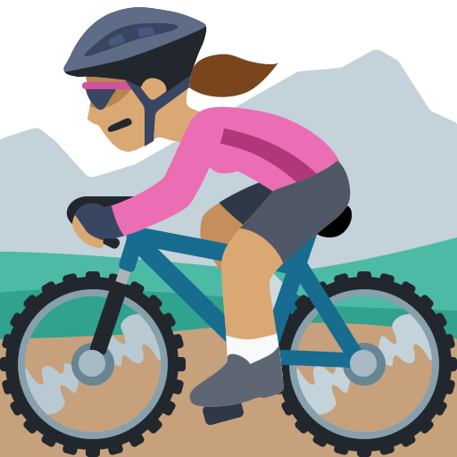Mulher Fazendo Mountain Bike: Tom de Pele Médio
