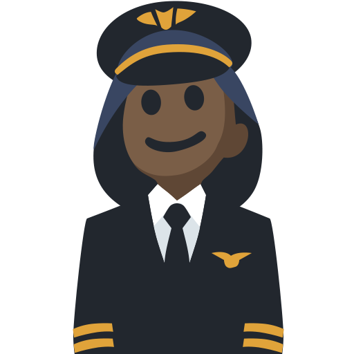 Piloto De Avião Mulher: Tom de Pele Escuro