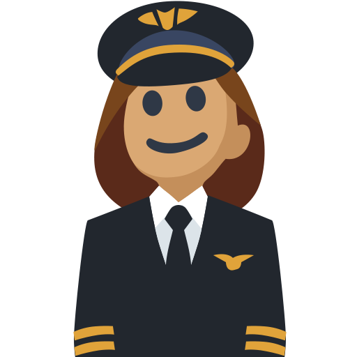Piloto De Avião Mulher: Tom de Pele Médio