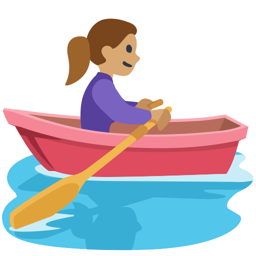 Mulher Remando: Tom de Pele Médio