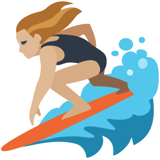 Mulher Surfista: Tom de Pele Médio-Claro