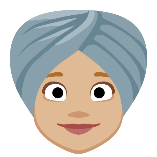 Mulher Com Turbante: Tom de Pele Médio-Claro