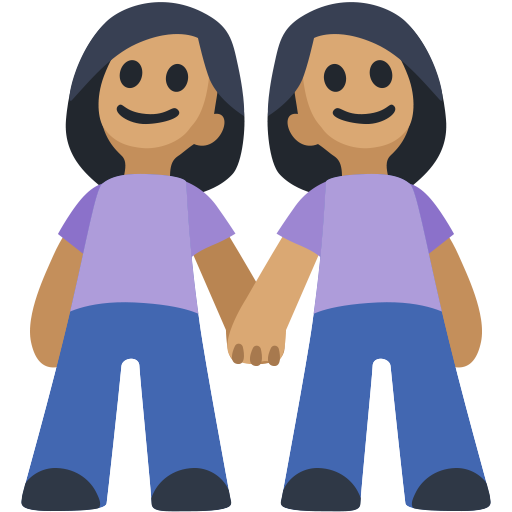 Duas Mulheres De Mãos Dadas: Tom de Pele Médio