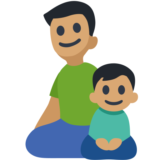 Família - Homem: Tom de Pele Médio, Menino: Tom de Pele Médio