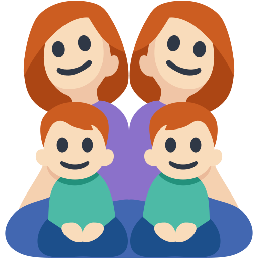 Família - Mulher: Tom de Pele Claro, Mulher: Tom de Pele Claro, Menino: Tom de Pele Claro, Menino: Tom de Pele Claro