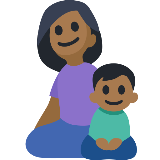 Família - Mulher: Tom de Pele Médio-Escuro, Menino: Tom de Pele Médio-Escuro
