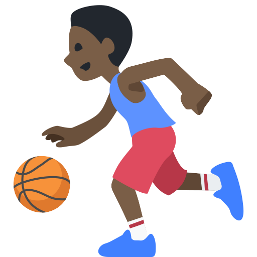 Homem Jogando Basquete: Tom de Pele Escuro