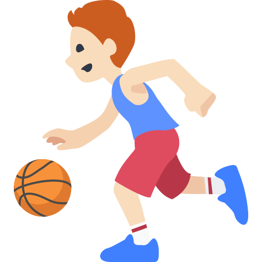 Homem Jogando Basquete: Tom de Pele Claro