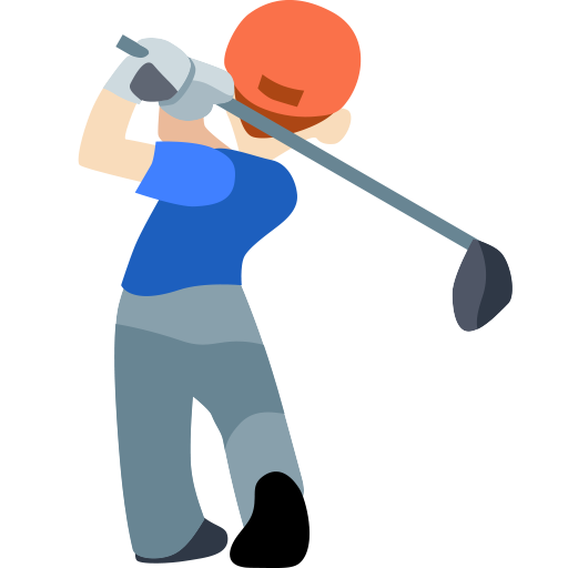 Homem Golfista: Tom de Pele Claro