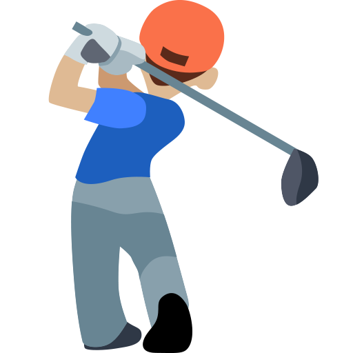 Homem Golfista: Tom de Pele Médio-Claro