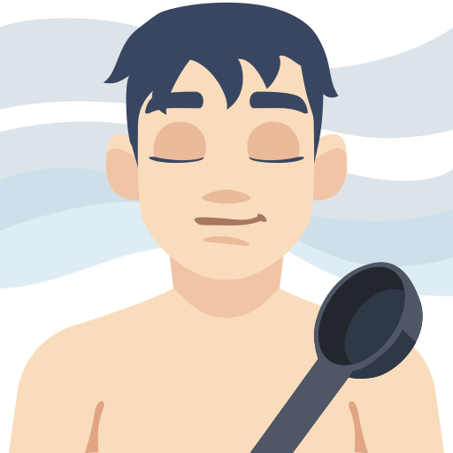Homem Na Sauna: Tom de Pele Claro
