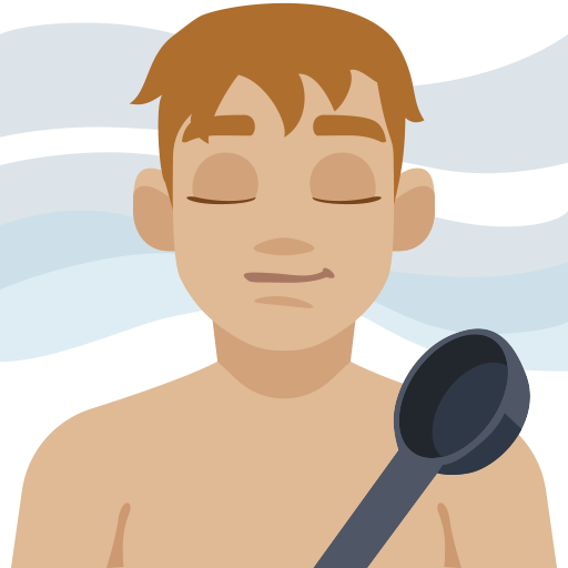Homem Na Sauna: Tom de Pele Médio-Claro