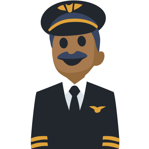 Piloto De Avião Homem: Tom de Pele Médio-Escuro