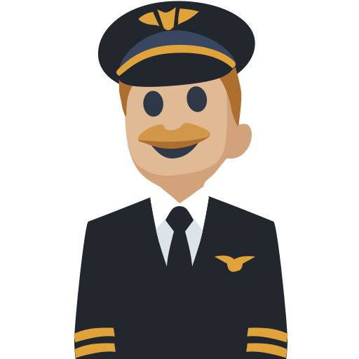 Piloto De Avião Homem: Tom de Pele Médio-Claro