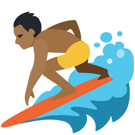 Homem Surfista: Tom de Pele Médio-Escuro
