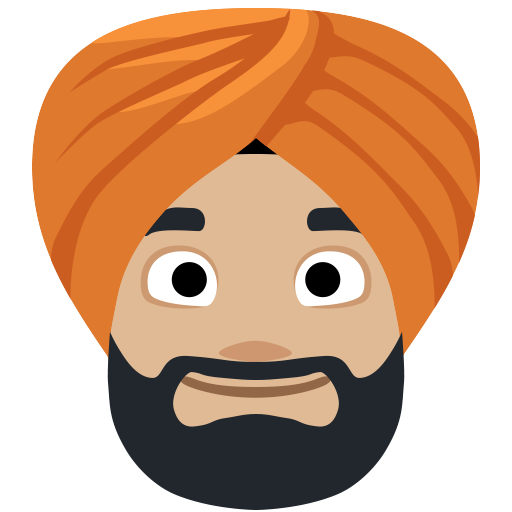 Homem Com Turbante: Tom de Pele Médio-Claro