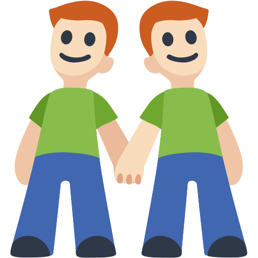 Dois Homens De Mãos Dadas: Tom de Pele Claro