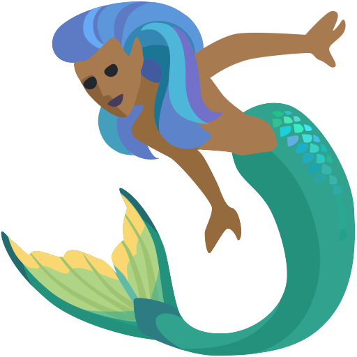 Pessoa Sereia: Tom de Pele Médio-Escuro