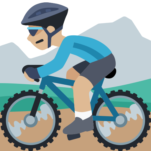 Pessoa Fazendo Mountain Bike: Tom de Pele Médio-Claro