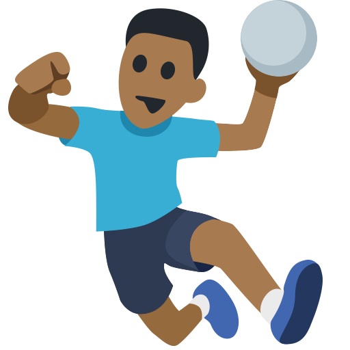Pessoa Jogando Handebol: Tom de Pele Médio-Escuro