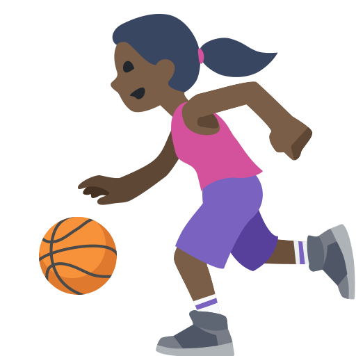 Mulher Jogando Basquete: Tom de Pele Escuro