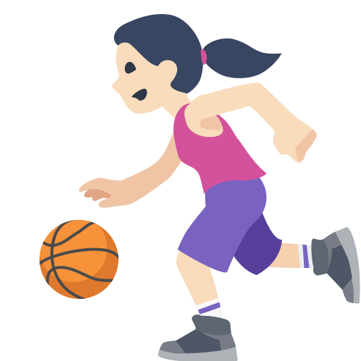 Mulher Jogando Basquete: Tom de Pele Claro